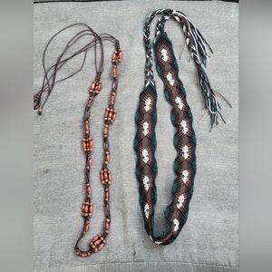 2 Boho Belts Handcrafted Macrame    Earth tones OneSizeFits Most